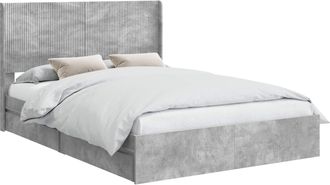 vidaXL Estructura De Cama Con Almacenamiento Y Cabecero Gris Hormig&oacute;n Vidaxl