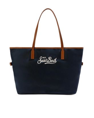 MC2 Saint Barth Soft-Structured Nylon Tote Bag with Embroidered Logo