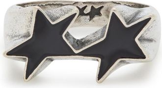 TwoJeys Icon Enamelled Sterling Silver-plated Ring - 20 (M)