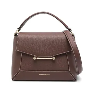 Strathberry Chocolate Brown Foldover Top Bag - female - Strathberry - Handbags - Brown - ONE SIZE - Bags