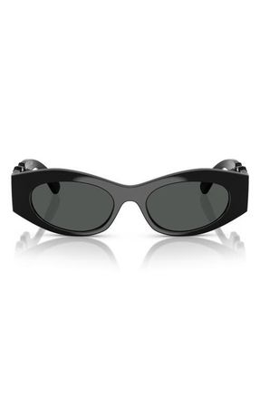 Versace 51mm Oval Sunglasses in Black at Nordstrom