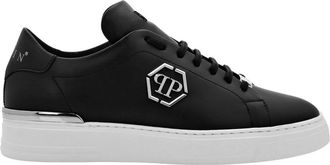 Philipp Plein Hexagon Low-Top Sneakers - unisex - Sneakers - Zwart - 40 EU - Leer - Schoenen