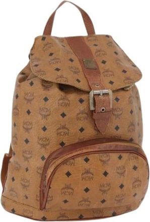 MCM Pre-owned Backpacks, female, Brown, Size: ONE SIZE Pre-owned PVC Leather Backpack