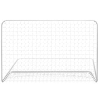 vidaXL Vidaxl Porter&iacute;a De F&uacute;tbol Con Red 182x61x122 Cm Acero Blanco