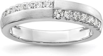Diamond2Deal 14k White Gold Lab Grown Diamond Wedding Band Ring 0.4Ct Clarity- VS Color- G-H