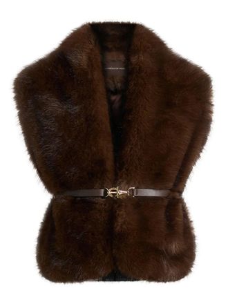 Mani&egrave;re De Voir Lira faux-fur belted gilet - women - Polyester - One Size - Brown
