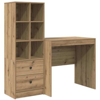 vidaXL Escritorio Con Almacenamiento Con Caj&oacute;n 2 Pcs Roble Artisan Vidaxl