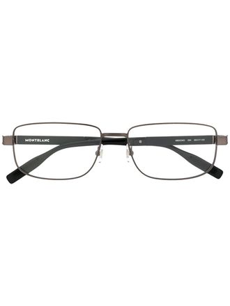 Montblanc rectangular frame glasses - men - Acetate - 58 - Black
