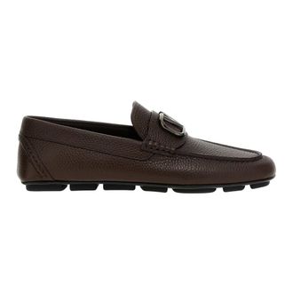 Valentino Garavani Garnet Leren Loafers - Heren - Schoenen - Bruin - Maat: 39 EU Leer