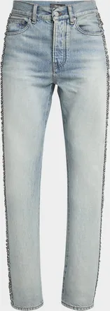 Amiri Men & apos;s Straight-Fit Crystal Bandana Jeans