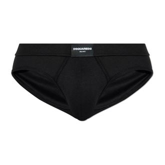 Dsquared2 Bottoms, male, Black, Size: S Briefs with logo patch