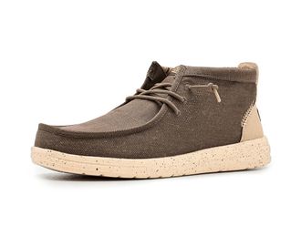 Hey Dude Wally Mid Gripr Stretch Canvas Mens Shoes Teak Brown/Multi : 14 M, Textile