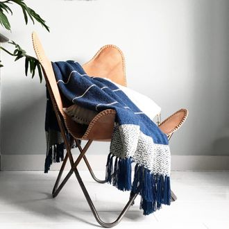 Malagoon Manta azul oscuro acrílico 125x150