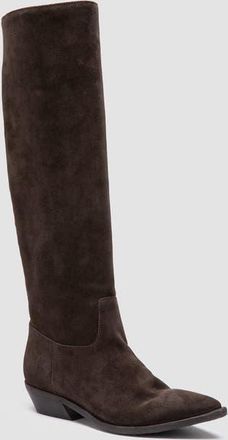 Officine Creative Noelie DD 104 Pointed-Toe Leather Bootie in Dark Brown at Nordstrom, Size 39