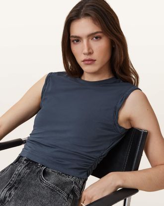 AllSaints Main: 45% Cotton, 45% Modal, 10% Elastane West Sleeveless Tank Top, Size: XS