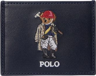Ralph Lauren Polo Bear Kaarthouder - Heren - Portefeuilles - Blauw - ONE Size - Leer - Accessoires