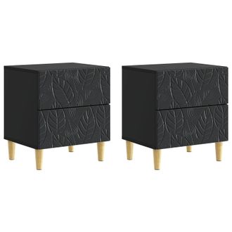 vidaXL Mesita De Noche 2 Pcs Negro 43 X 34,5 X 48 Cm Vidaxl