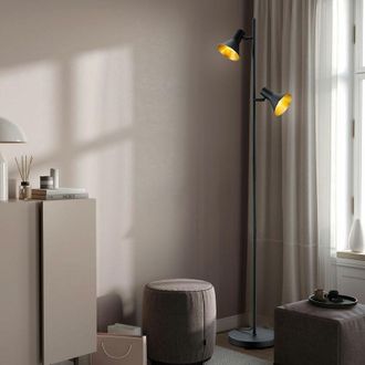 ETC Shop Lampada da terra retrò nero orientabile proiettore da soffitto per soggiorno in un set con lampadine a led