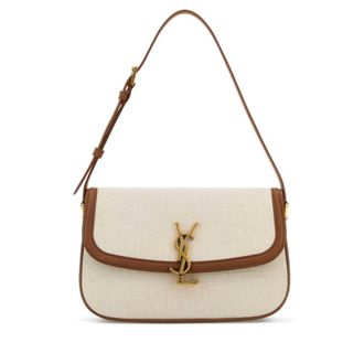 Saint Laurent Sand Canvas Solferino Shoulder Bag