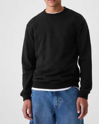 Hedge Long Sleeve Crew Sweater In Vintage Black