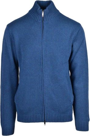 Daniele Fiesoli Truien & Vesten, Heren, Blauw, XL, Wol, Zip-up Vest
