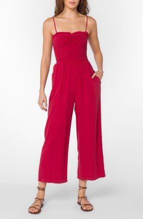Velvet Heart Smocked Ankle Crop Jumpsuit in Red Salsa at Nordstrom Rack, Size X-Large