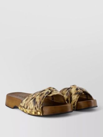 Ganni tia fairy mules synthetic animal print slides
