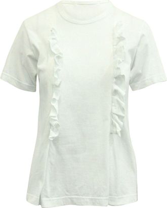 Comme Des Garçons Comme Des Garcons Ruffle T-shirt in White Cotton