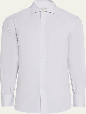 Brunello Cucinelli Mens Cotton Canvas Dress Shirt