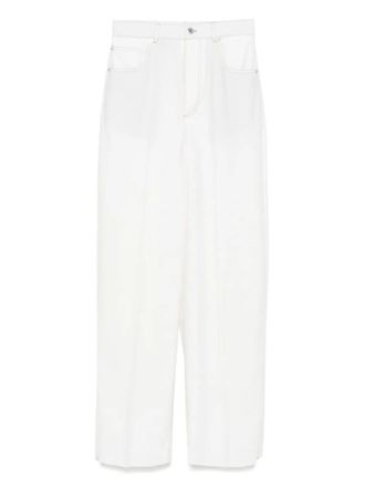Bottega Veneta White Straight-Leg Pants