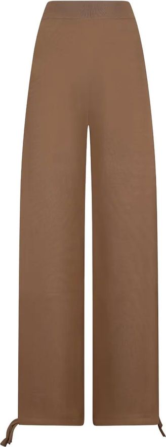 Pantalon large en lin mélangé - Marron foncé - FEMME | H&M FR