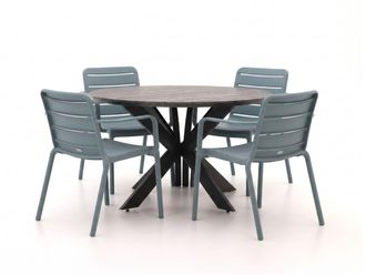 Forza Furniture Forza Narni/Fidenza &oslash;126cm dining tuinset 5-delig stapelbaar