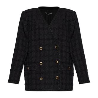 Alessandra Rich Dames, Jassen, Zwart, Maat: XS Tweed