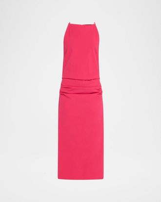 Proenza Schouler Priya Draped Bi-Stretch Cotton Nylon Dress