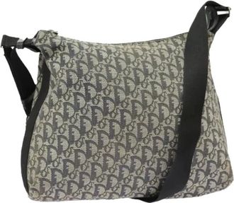 Dior Pre-owned Cross Body Bags, female, Blue, Size: ONE SIZE Pre-owned Trotter Canvas Shoulder Bag