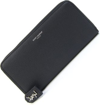 Saint Laurent Black Leather Long Wallet (Bi-Fold) (Pre-Owned)
