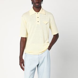 Bottega Veneta Polo gialla in lino leggero