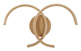 Mauro Ferretti L&aacute;mpara de pared de metal dorado con 3 luces, 41x8,5x24 cm