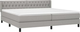 vidaXL Cama Box Spring Con Colch&oacute;n Tela Gris Claro 200x200 Cm Vidaxl
