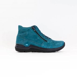 Wolky Womens Why Lace-Up Boot In Petrol Antique