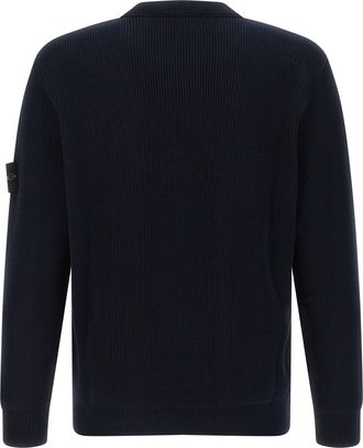 Stone Island Mens Blue Cotton Cardigan Clothing