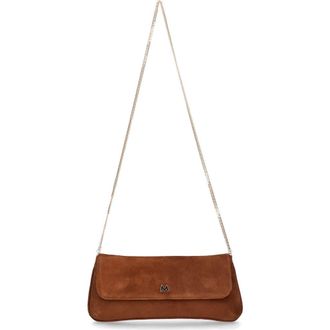 Ursula Mascar&oacute; Medium Leather Clutch With Cross Body Chain Strap in Tan at Nordstrom