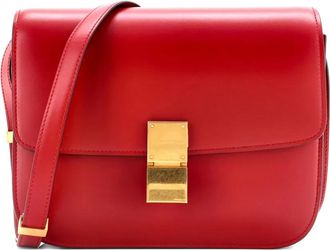 Celine Classic Box Bag Smooth Leather Medium crossbody bag - Rood