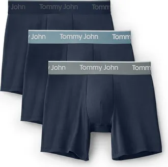 Tommy John Assorted 3-Pack Second Skin 4-Inch Stretch Modal Boxer Briefs in Dress Blues Dress Blues at Nordstrom, Size Xx-Large