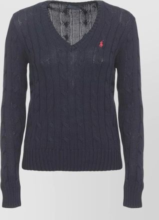 Ralph Lauren cable knit cotton sweater v neck