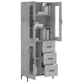Berkfield Home Highboard Concrete Grey 69.5x34x180 cm Engineered Wood