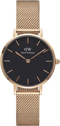 Daniel Wellington Womens DW00100217 Ladies Petite Black Rose Gold Melrose 28mm Watch - One Size