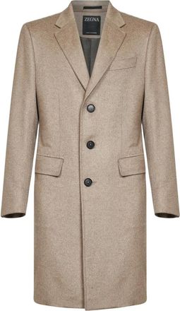 Ermenegildo Zegna Heren, Mantels, Beige, Maat: L Kasjmier