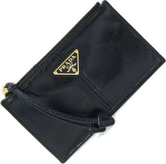 Prada Black Leather Card Wallet (Pre-Owned)