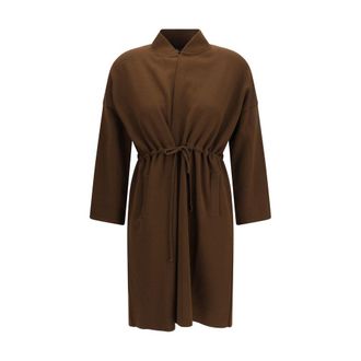 Ella Brown Viscose Womens Coat